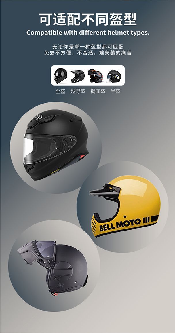 Helmet Bluetooth Headset with Ultra-Long Battery Life, Dual-Ear Panoramic Stereo Sound, Built-In Flashlight, Hifi Ambient Lighting K07