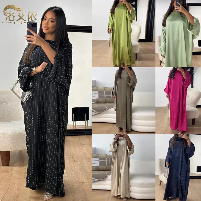 Платье в полоску 2024 Loriya Aliexpress Amazon Dubai Spring Summer Party LR884