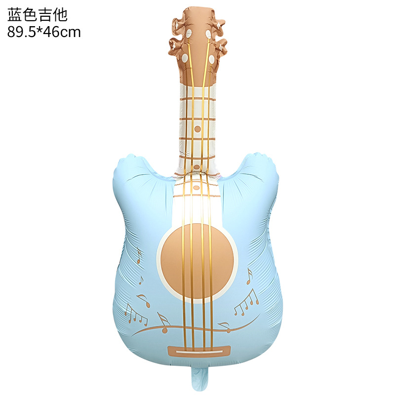 Globo de Aluminio con Forma de Guitarra Mate Estilo INS de Amazon, Luz de Caramelo en Forma de Estrella de Cinco Puntas, Decoraciones de Cumpleaños