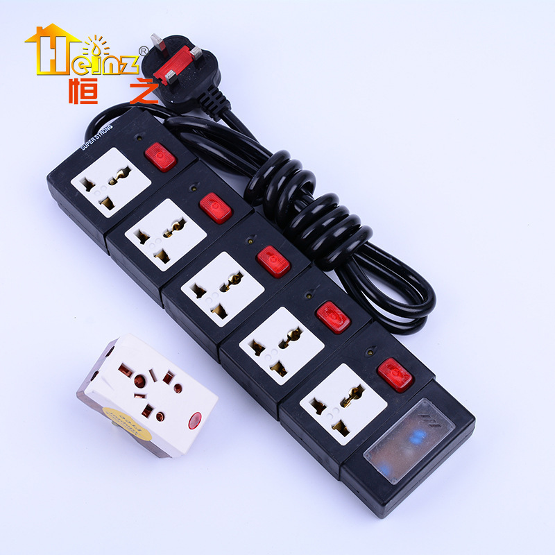 enchufe de tubo de seguridad creativo doméstico con placa de conexión multifuncional inalámbrica independiente con interruptor de cinco interruptores