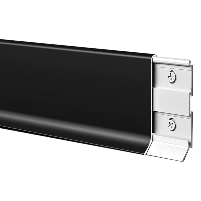 Оптовая продажа от производителя: алюминиевый плинтус с изогнутым краем, 6 см, утолщенный, металлический, с креплением на защелки