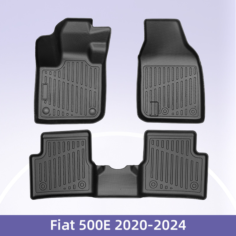 Europa para Fiat 500E 2020 - 2024 eléctrico 3D todo el tiempo material TPE almohadilla de pie de automóvil