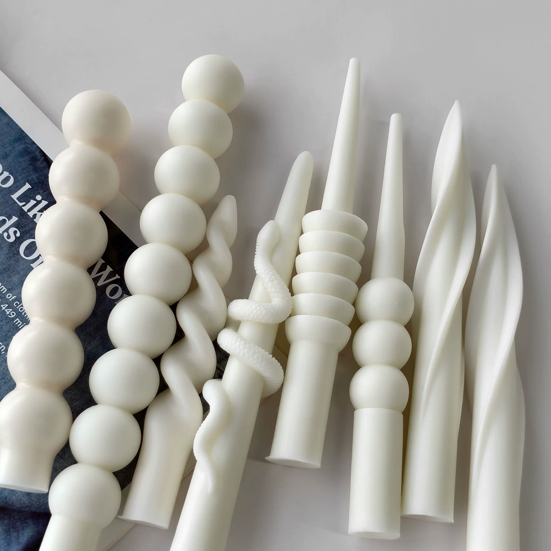 Silicone Candle Mold Set, European-Style Rotating Decorative Shapes, DIY Handmade Candles