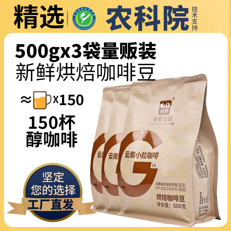 Academy of Agricultural Sciences Yunnan Arabica Coffee Beans Italian Freshly Roasted Freshly Ground Hand-Brewed Black Coffee Beans Wholesale