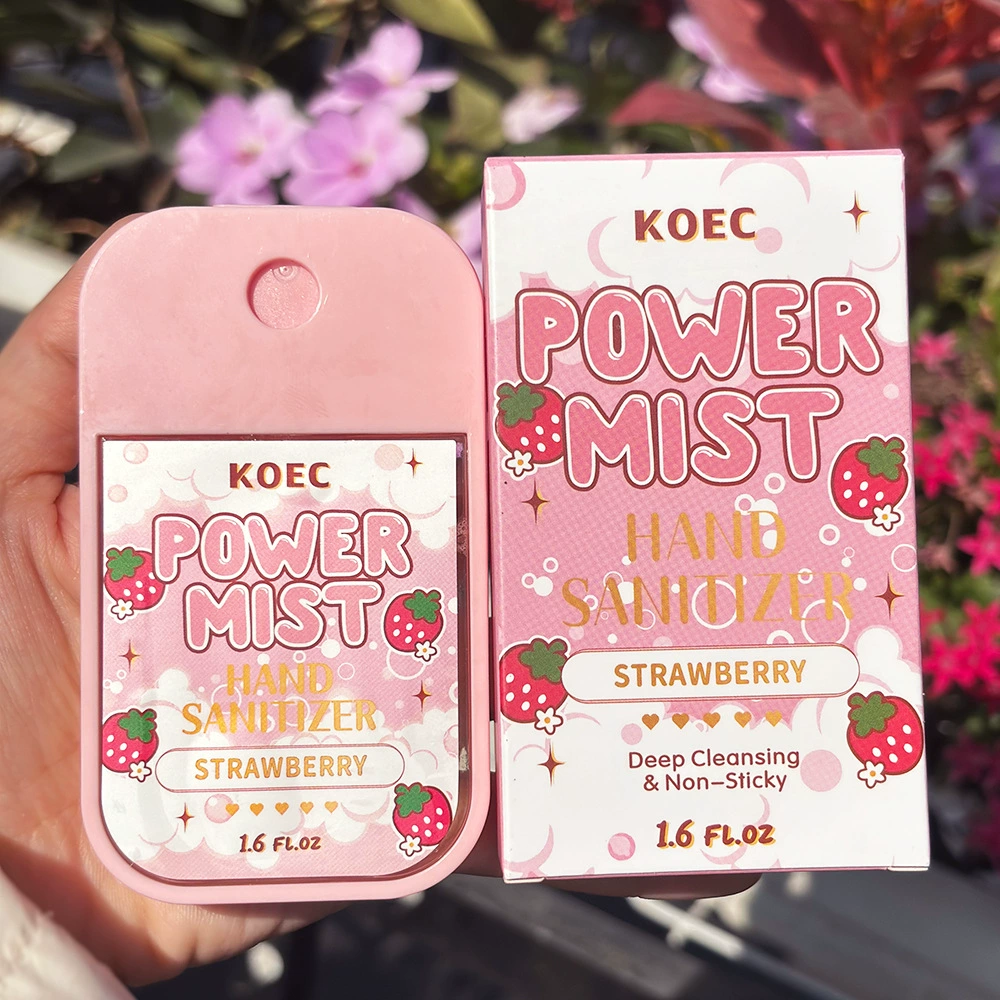 Антисептик для рук KOEC power mist, увлажняющая формула, 45 мл (клубника, алоэ, ваниль, лаванда)