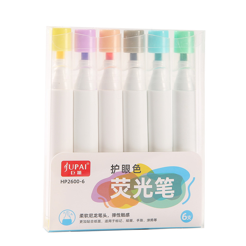 Nuevo recomendar pluma redonda titular fluorescente pluma fluorescente sólido color clave marca trazando cabeza suave marcador pluma