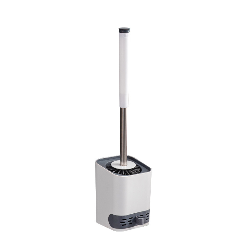 Household silicone toilet brush set with base wall hanging non-punching no dead angle toilet cleaning brush wholesale