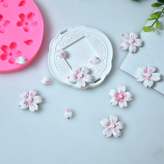 櫻花硅膠模具 翻糖巧克力ins風小花朵 diy滴膠擴香石香薰石膏模具