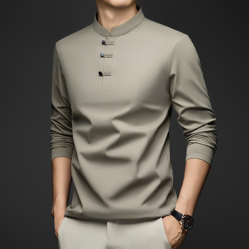 Осенняя футболка polo, лонгслив для отдыха, китайский стиль