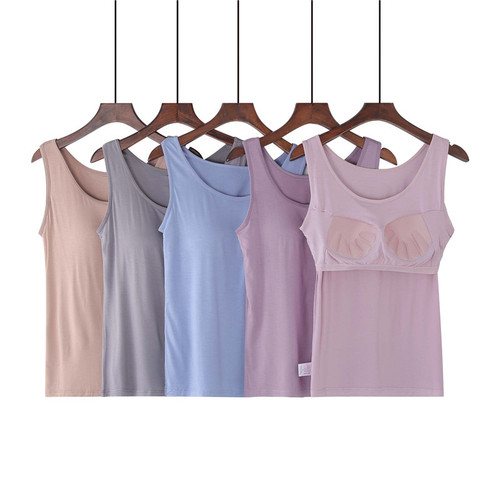 Modal camisole women's all-in-one bra-free underwear with breast pads, bottoming shirt, no wires, sports yoga