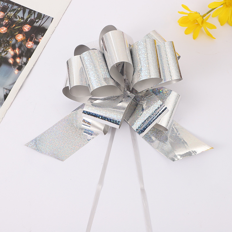 Transfronterizo de regalo de Navidad bola flor 50 metálico láser tridimensional esférico mano tirar flor fiesta decoración cinta