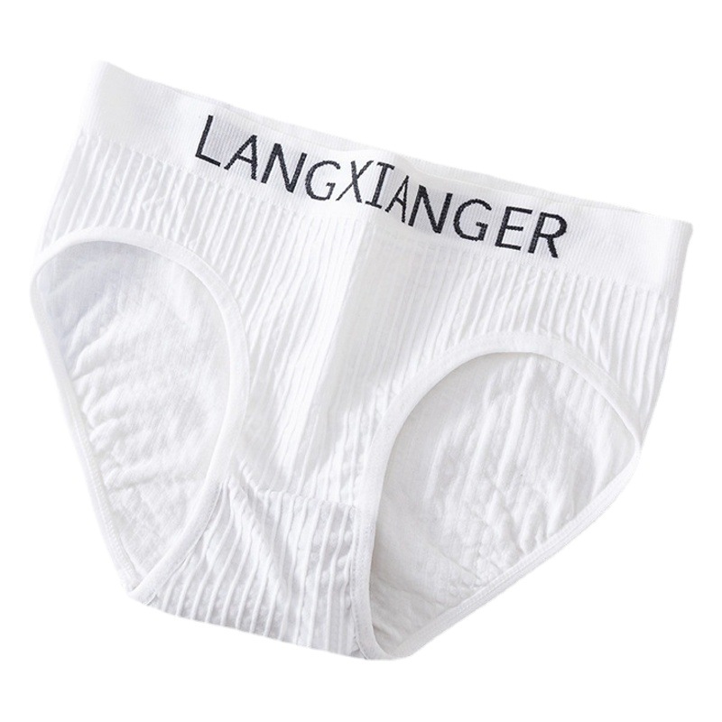 Ropa interior de niña de estilo deportivo puro algodón antibacteriano entrepierna alta elástica sin costuras levantamiento de cadera sexy triángulo de estilo europeo y americano ropa interior de mujer