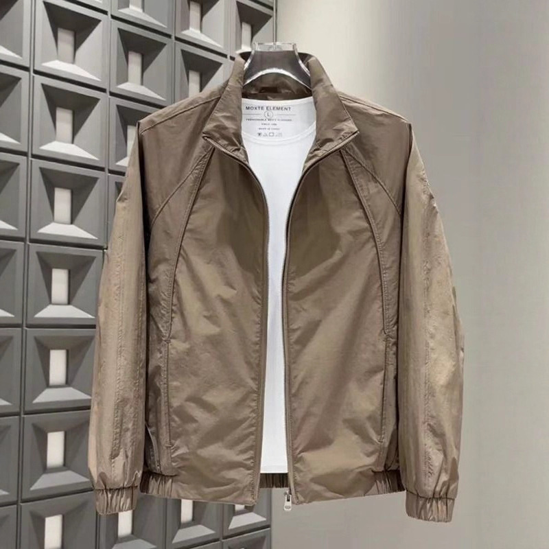 Spring and Summer Men's Simple and Fashionable Design Splicing Casual Outdoor Jacket Loose Sun Protection Jacket