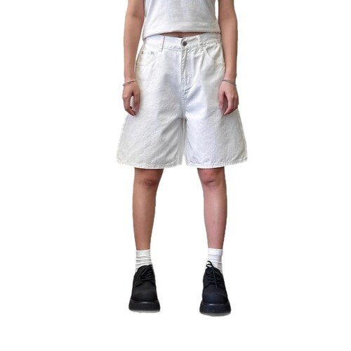 Vintage straight-leg denim shorts for men, summer cleanfit streetwear brand loose casual versatile work-style five-pocket pants trendy