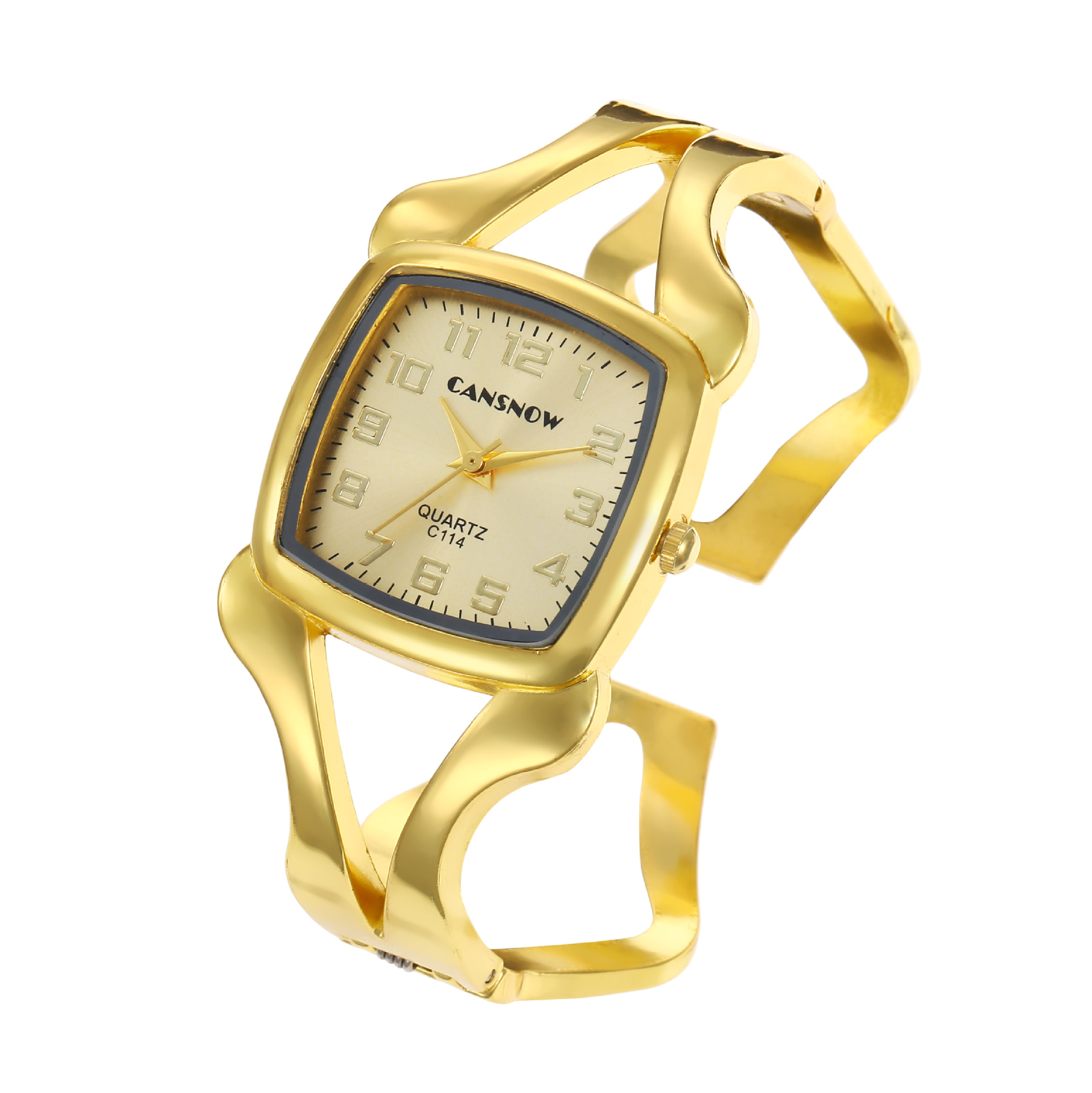 100g Weight Retro Classic Style Geometric Opening Alloy Strap Quartz Watch