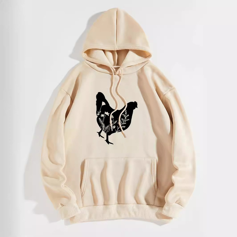 Thanksgiving Chicken Hoodie European and American Hoodie Sweater Plain Letter Sweater Oversized Hoodie
