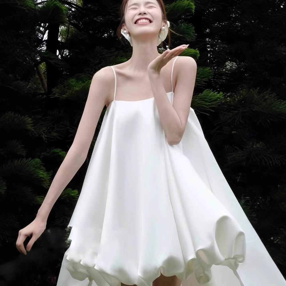 Morning Gown for Women 2026 New Style High-End Bridal Engagement Wedding Morning Photo Shoot Dress Forest Style Super Fairy Strapless Reception Light Wedding Dress