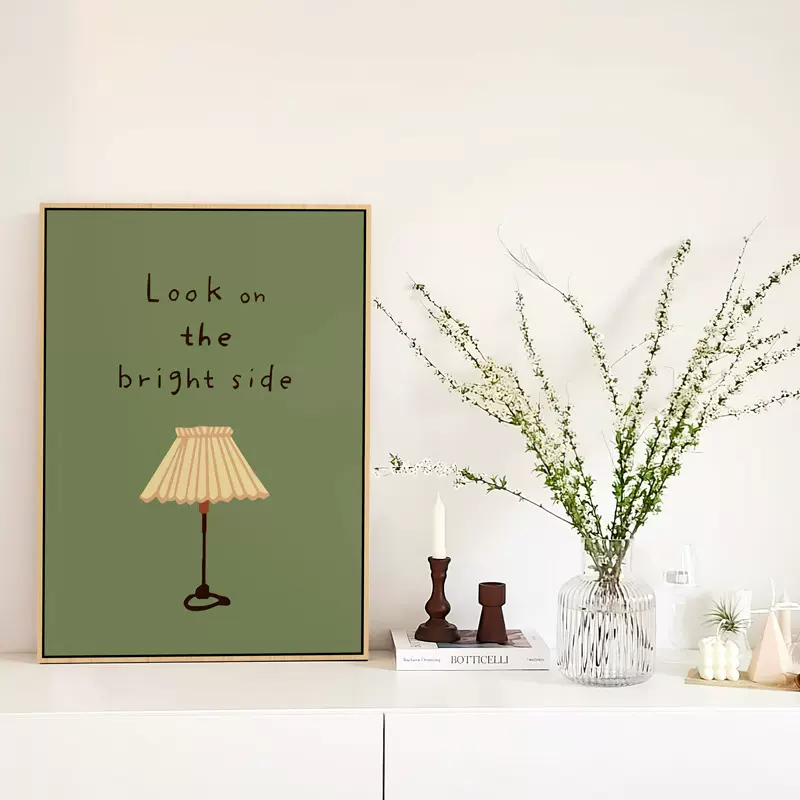 色巧 复古字母艺术海报装饰画抽象插画风壁画北欧ins简约卧室挂画