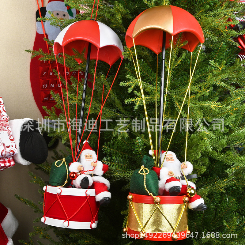 Decoraciones de Navidad transfronterizas paracaídas para regalos navideños decoración de ventanas