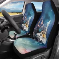 Фабрика оптом AliExpress новый рисунок животного волка автомобильный интерьер чехол сиденья из полиэстера из двух частей
