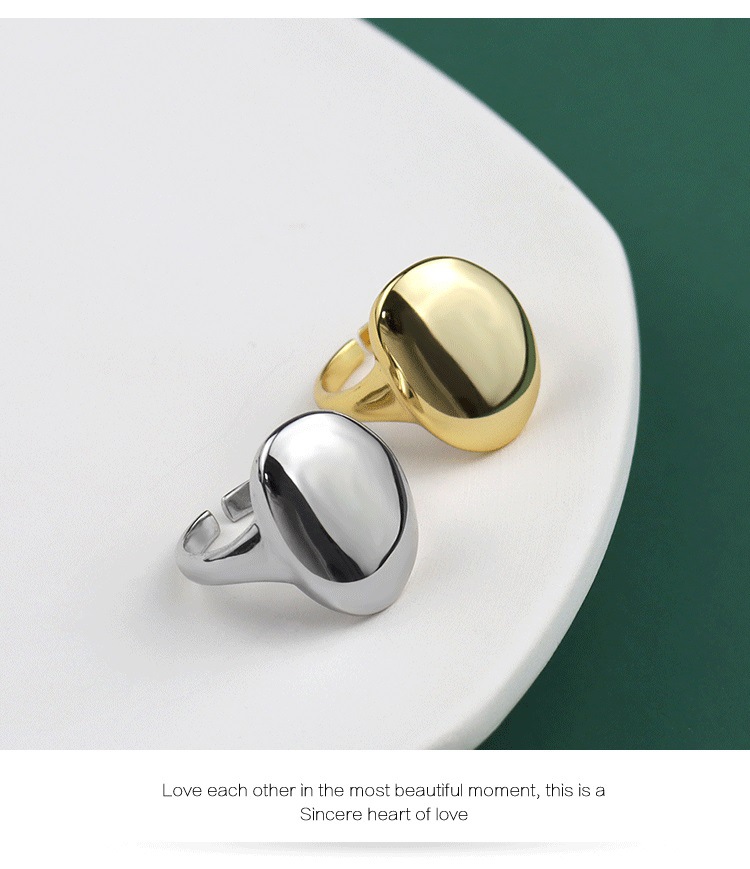 Korean Style Glossy Index Finger Ring 2021 New Oval Ins Simple Fashion Personalized Opening Ring Braceletpicture13