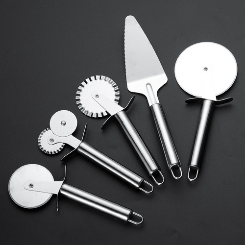 Stainless steel single-wheel pizza cutter, single-wheel pizza cutter, double-wheel pizza cutter, baking tools, cake spatula