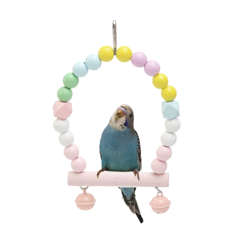 Попугай игрушка птица товары цветные деревянные бусы качели птицы игрушки