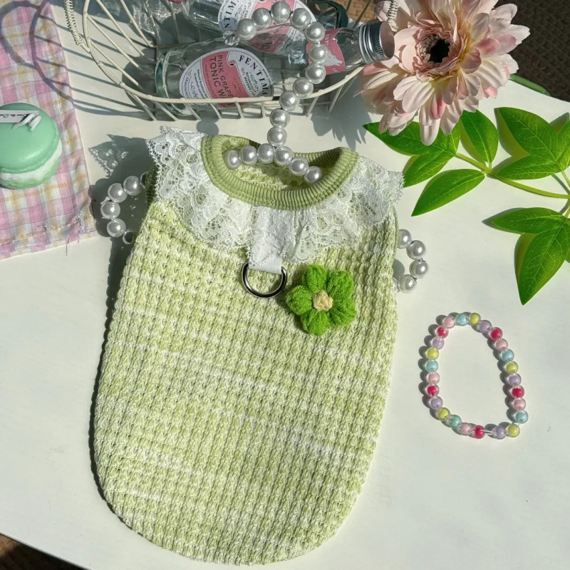 Nueva primavera y verano estilo hada perro gato mascota ropa Teddy Bichon exquisito chaleco cómodo y agradable para la piel y tracción