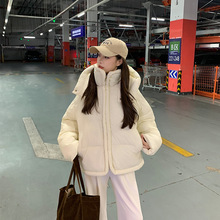 白色短款羽绒棉服女冬季2025新款时尚小个子棉服保暖厚外套女款