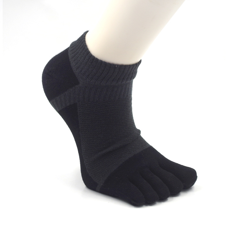 Calcetines de cinco dedos Algodón peinado de los hombres Cuatro estaciones Calcetines cortos gruesos medianos Malla transpirable calcetines en caja fábrica al por mayor calcetines de algodón