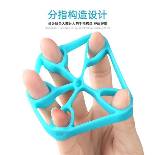 Silicone five-finger training puller, round five-hole finger-connected stretching and expansion hand decompression exerciser