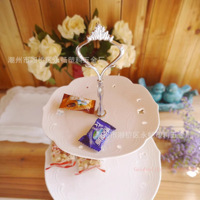 Soporte de placa de pastel en forma de corona de tamaño pequeño Placa de fruta de aleación de zinc percha Placa de hardware Placa de aperitivo Placa de fruta mango