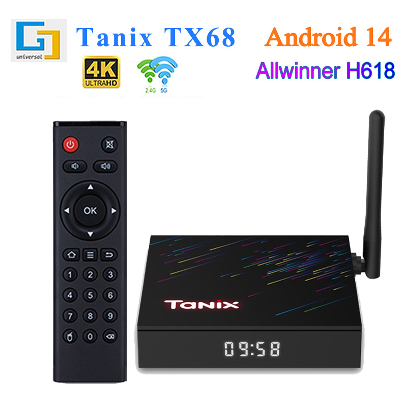 Cross-border TX68 H618 set-top box Android 14WIFI6 TV box BT5.0 HD 4K TV box wholesale