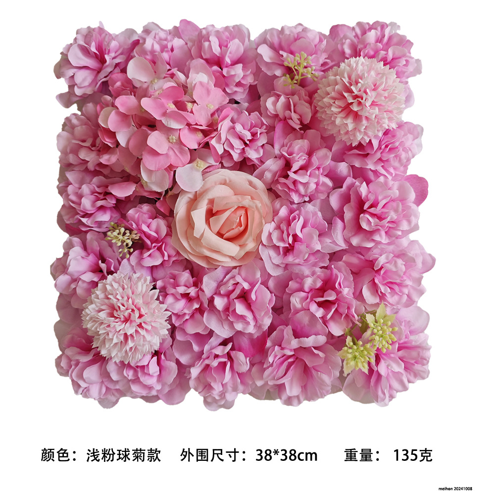 Pared de flores simuladas, rosas, hortensias, fondo artificial para bodas, pared para fotografía de bodas, flores falsas, accesorios de decoración para el hogar