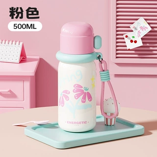 新款卡通子弹头保温杯三饮手提运动水杯便携真空双层316不锈钢杯