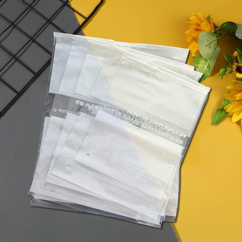 En stock 16 seda translúcido Rosa ropa japonesa embalaje bolsa ropa interior calcetines cremallera bolsa PE plástico Ziplock bolsa
