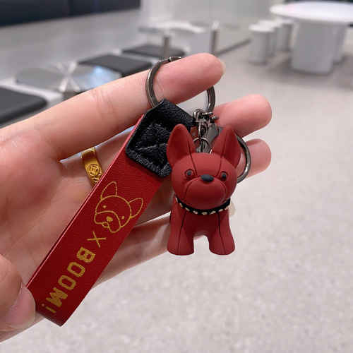 Creative French Bulldog Car Keychain Accessory Exquisite Personalized Resin Doll Blind Box Backpack Pendant Gift Small Wholesale