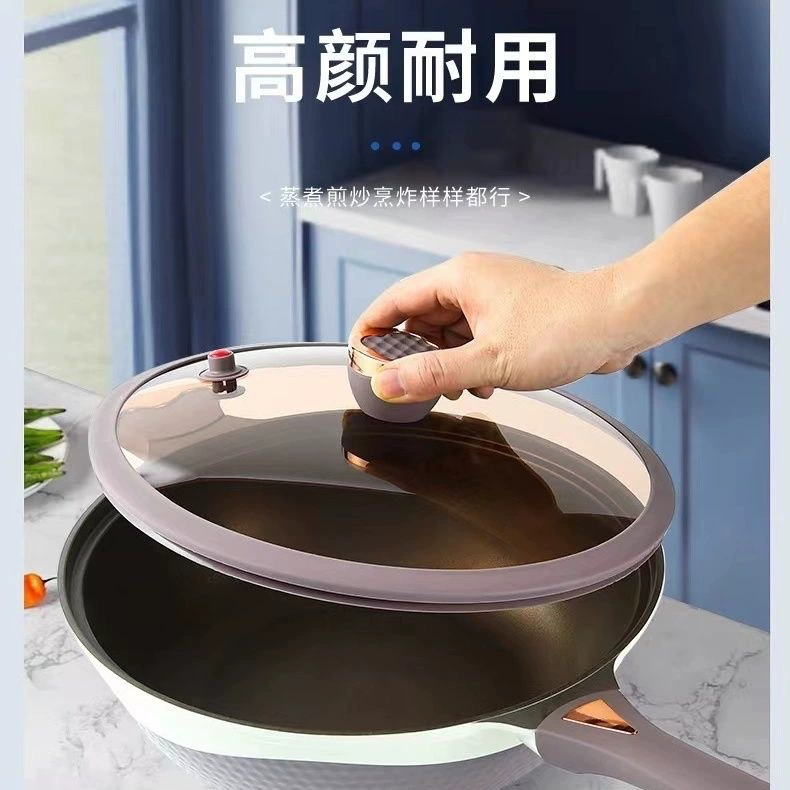 Антипригарная титановая микро-давления wok 32 см, двухцветная, совместима с индукцией и газом