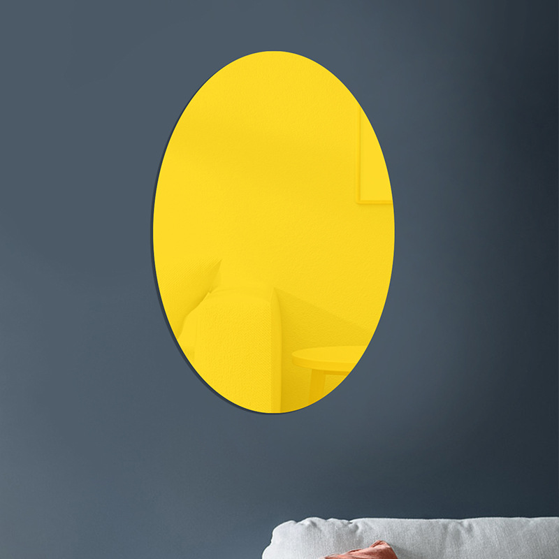 Oval 3d akryl spegel väggdekal för sovrum och vardagsrum_voghion.com