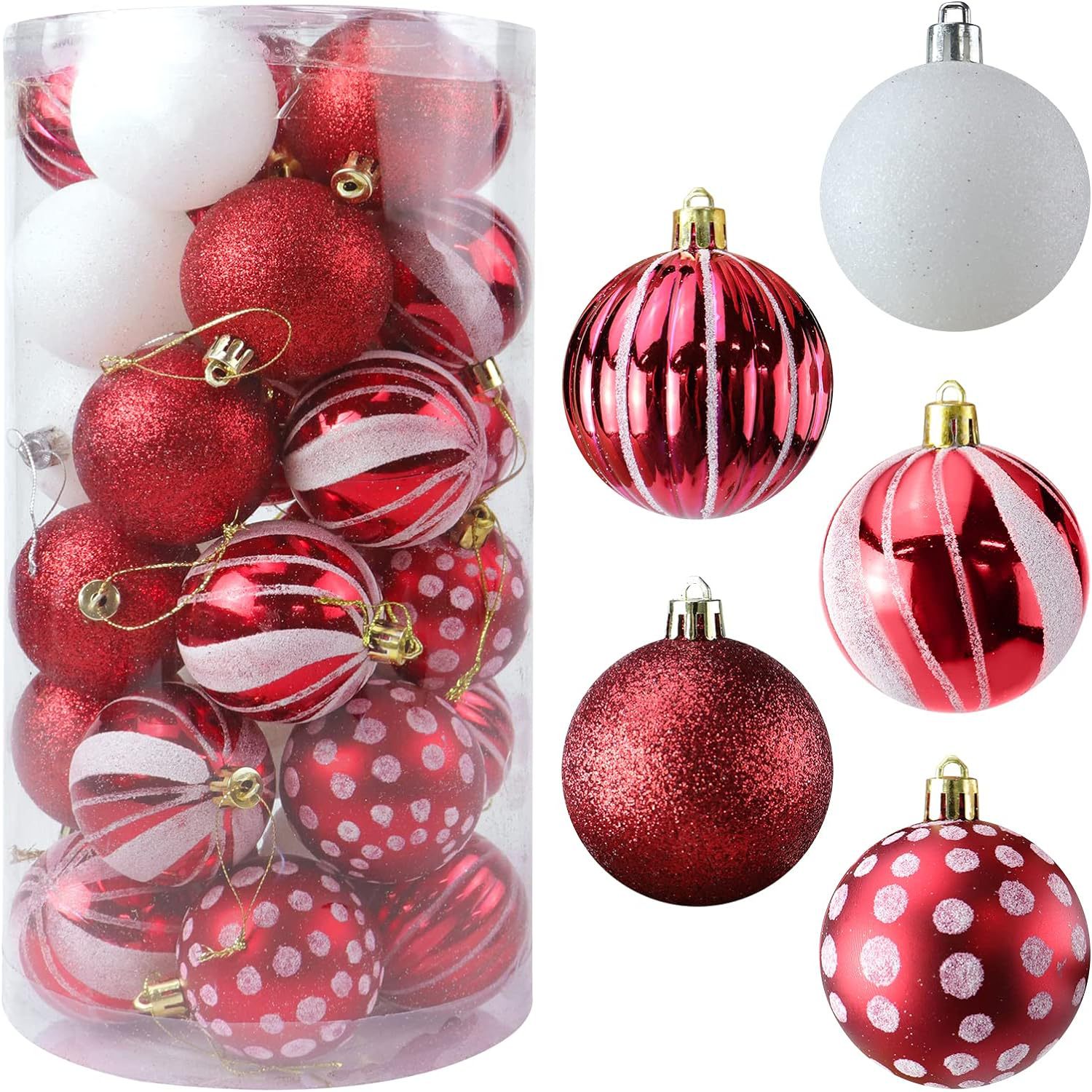 Bola decorativa de plástico de Navidad 6cm conjunto 30 vacaciones decorativas bola pintada escena atmósfera diseño bola decorativa de Navidad