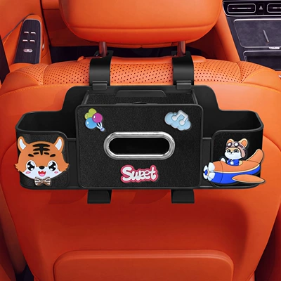 Car tissue box/set — car rear storage box - pilot-seat-four-in-one-storage-box-4th-generation-black