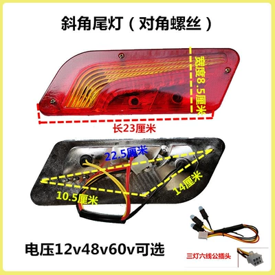 Left and Right Rear Turn, Dönmə işıqları - bevel-tail-lights-diagonal-screws-one-pair-12v