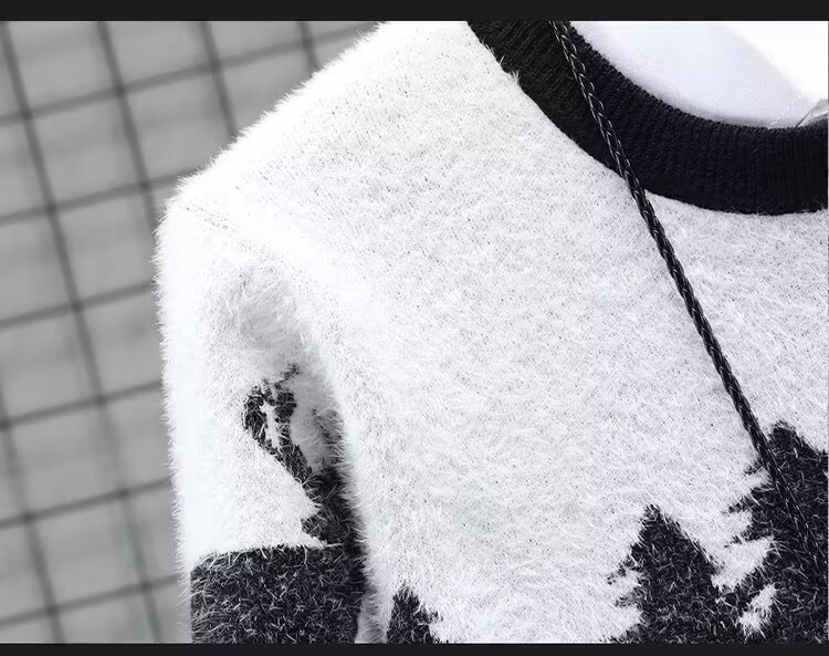 Pull d'hiver épais et oversize pour homme, col rond, coupe ample et tendance, idéal pour adolescents et jeunes adultes. Disponible en noir, marine et bordeaux._voghion.com