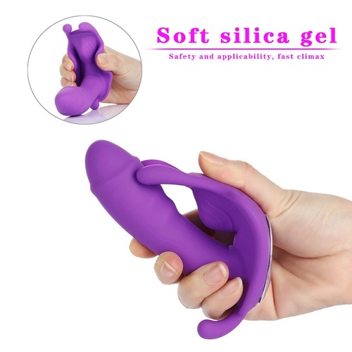 Vibrating Female Wearable Device Fake Penis Remote Control Wear Butterfly Self-pleasure Vibration Rod Fun Adult Products