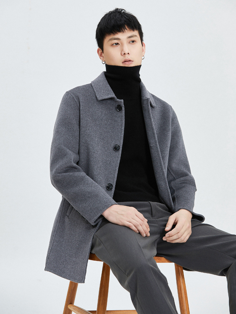 Woolen winter long double-sided cashmere woolen coat