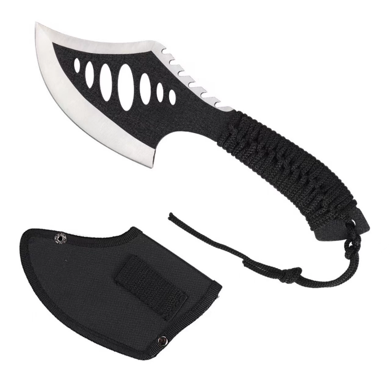 Cross-border special outdoor multi-functional axe, black warrior tomahawk, camping knife and axe equipment, multi-use axe survival tool