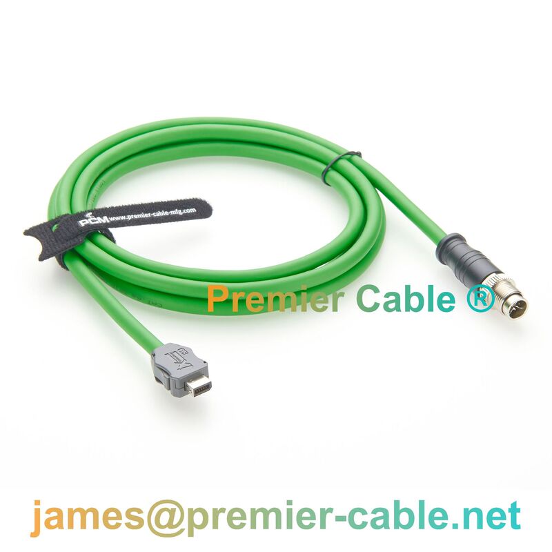 IX B-type interface to M12 X-coded male connector Cat6A industrial Ethernet serial cable high-speed shielded network IX B-type interface to M12 X-coded male connector Cat6A industrial Ethernet serial cable high-speed shielded network