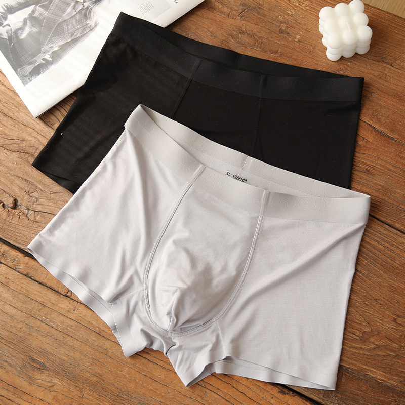 General Standard Modal Painting Inside Simple Solid Color Underwear Men's Soft One-Piece Men's Underwear Mid-Waist Four-Corner Shorts