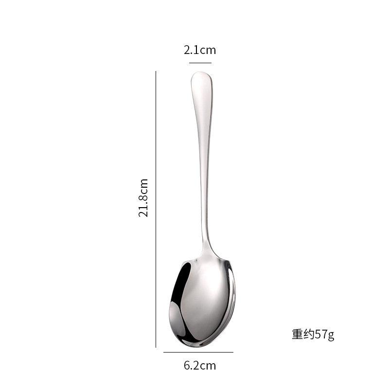 304 de acero inoxidable vajilla pública cuchara hogar cuchara Hotel buffet mango largo cuchara al por mayor
