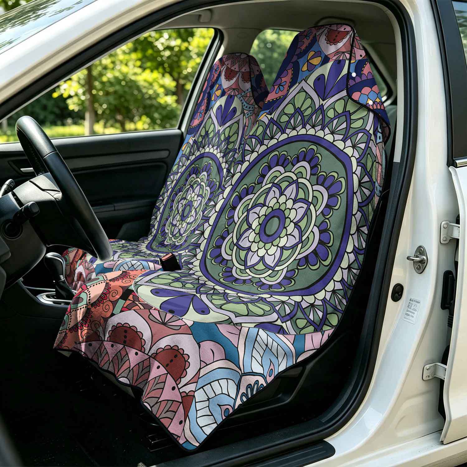 2-piece dual-use car seat cover, ultra-fine fiber, can be used as a beach towel, printed car protective seat cover 6